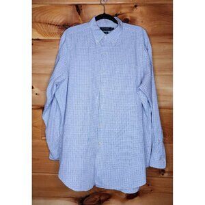Polo Ralph Lauren Men’s 16.5 32/33 Light Blue Gray White Check Long Sleeve Shirt